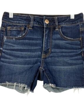 AMERICAN EAGLE High-Rise Shortie Super Stretch Denim Jean Shorts 2.